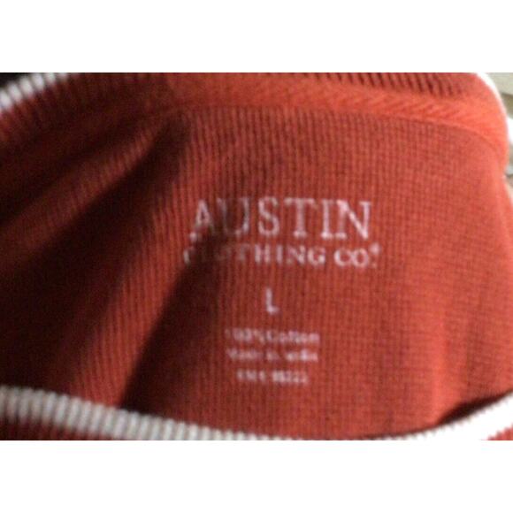 Mens Size L Rust Thick Knit Front Single Pocket Shirt By Austin Clothing Co - Picture 3 of 3